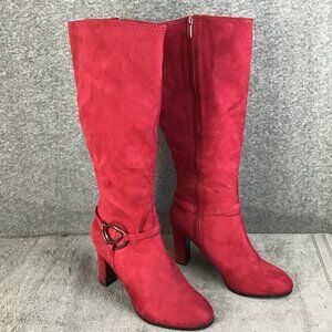Impo Tall Boots Stretch Women's Sz 9M Faux Suede w/Buckle Ladies Side Zip NWOT